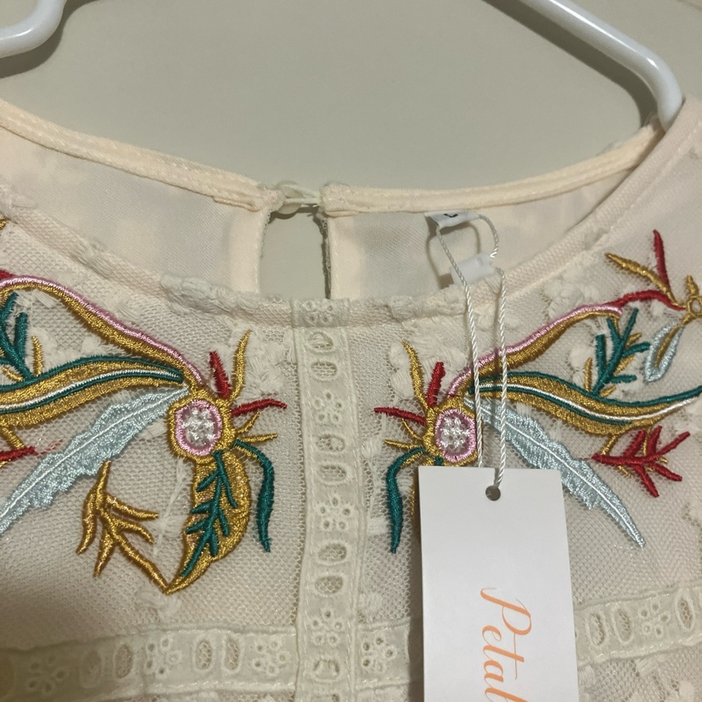 Cream Embroidered Women's Dress